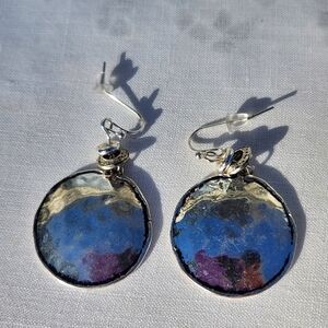Elegant Silver and Blue Dangle Earrings